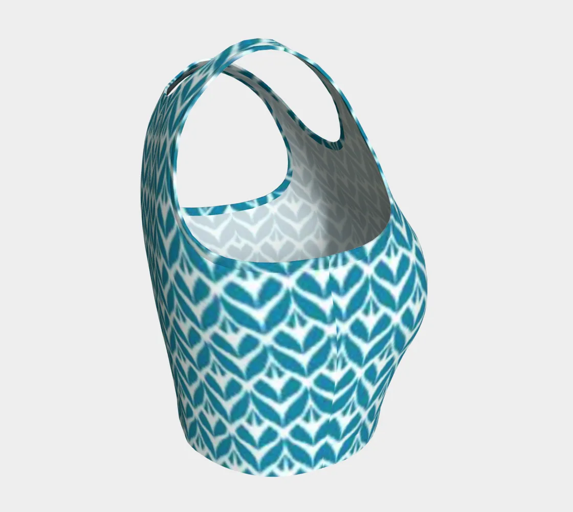 ZenVibe Crop Big Blossoms Blue